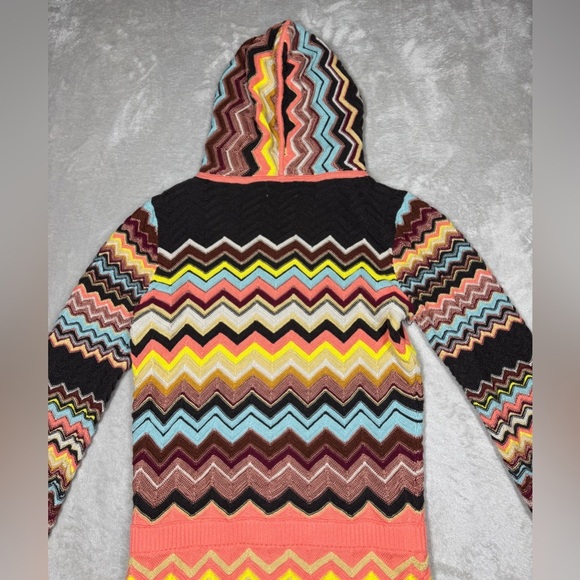 Missoni X Target Chevron Knit Long Sleeves Longline Full Zip Hoodie Jacket Large - Picture 13 of 16